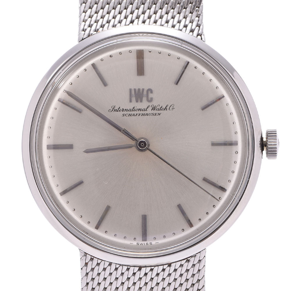 IWC SCHAFFHAUSEN アイダブリューシー シャフハウゼン アンティーク メンズ SS 腕時計 手巻き シルバー文字盤 Aランク 中古 