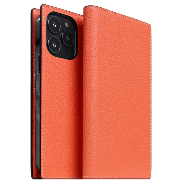 SLG Design iPhone 14 Pro用Neon Full Grain Leather Diary Case コーラル SD24323I14PCR