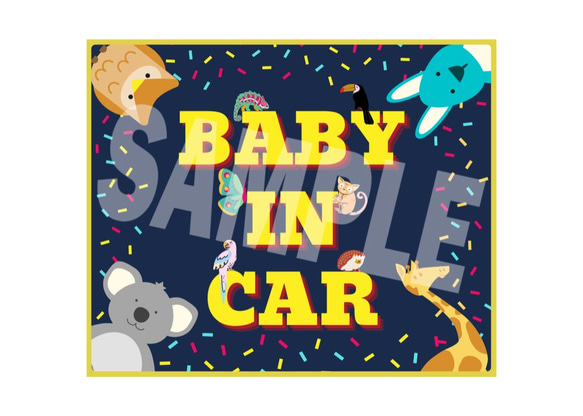 BABY IN CAR サインマグネット