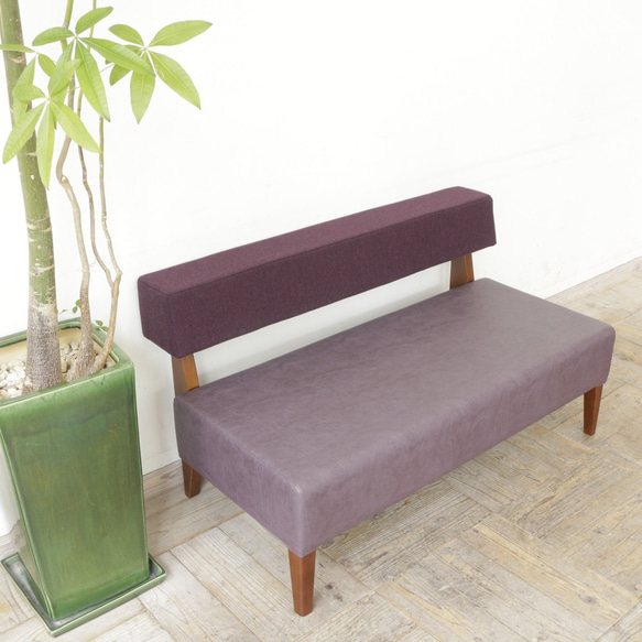 2 seater Border sofa（BR×パープル[Ba-09]＆バイオレット[NC-020]）