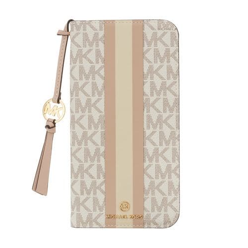 MICHAEL KORS MKSTTCVNLFLIP2261M iPhone 14 Max用スマートフォンケース [ Vanilla ] ホワイト