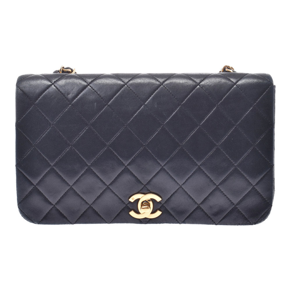 CHANEL シャネル マトラッセ チェーンショルダーバッグ シングルフラップ 黒 ゴールド金具 レディース ラムスキン ショルダーバッグ Bランク 中古 