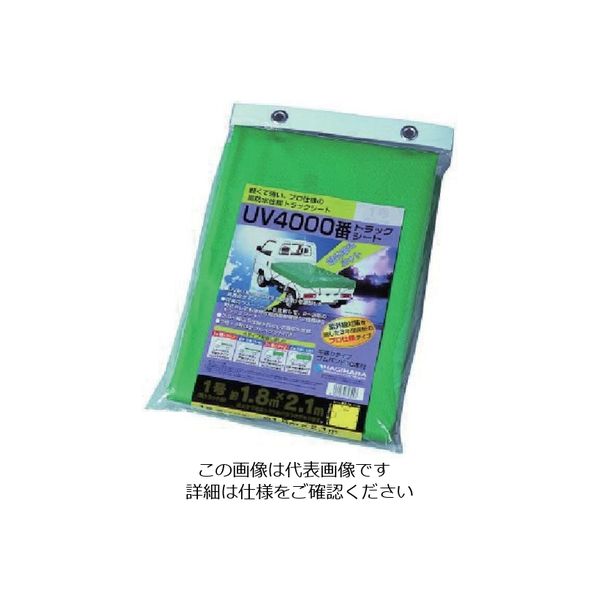 萩原工業 萩原 #4000UVトラックシート 1号 軽トラック グリーン 1.8m×2.1m UVTG1 1セット(20枚) 868-4512（直送品）