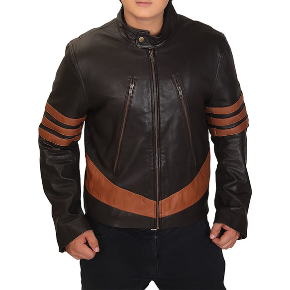 羊革・ストライプ付きライダージャケット Sheep Leather Rider Jacket with Stripes