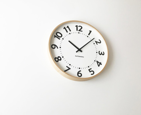 KATOMOKU plywood clock 17 ナチュラル km-106NA 掛け時計 木製 静か オシャレ