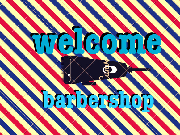 barber welcomeサイン クリッパーデザイン