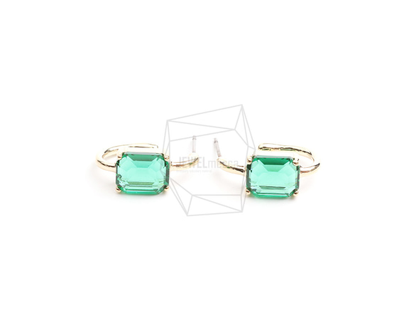 ERG-2325-G【2個入り】スクエアガラスピアス,Square Glass Post Earring