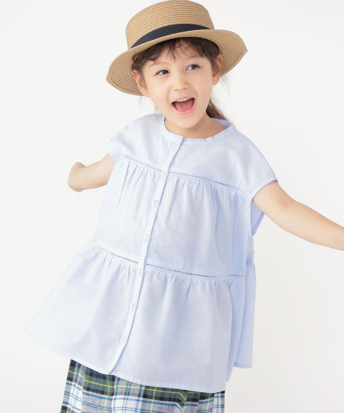 シップスキッズ/SHIPS KIDS:100～130cm / ウェーブ ストライプ チュニック