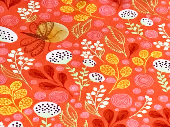 Tamara Kate 110cm x 50cmずつ切売 - 蝶の森/Coral