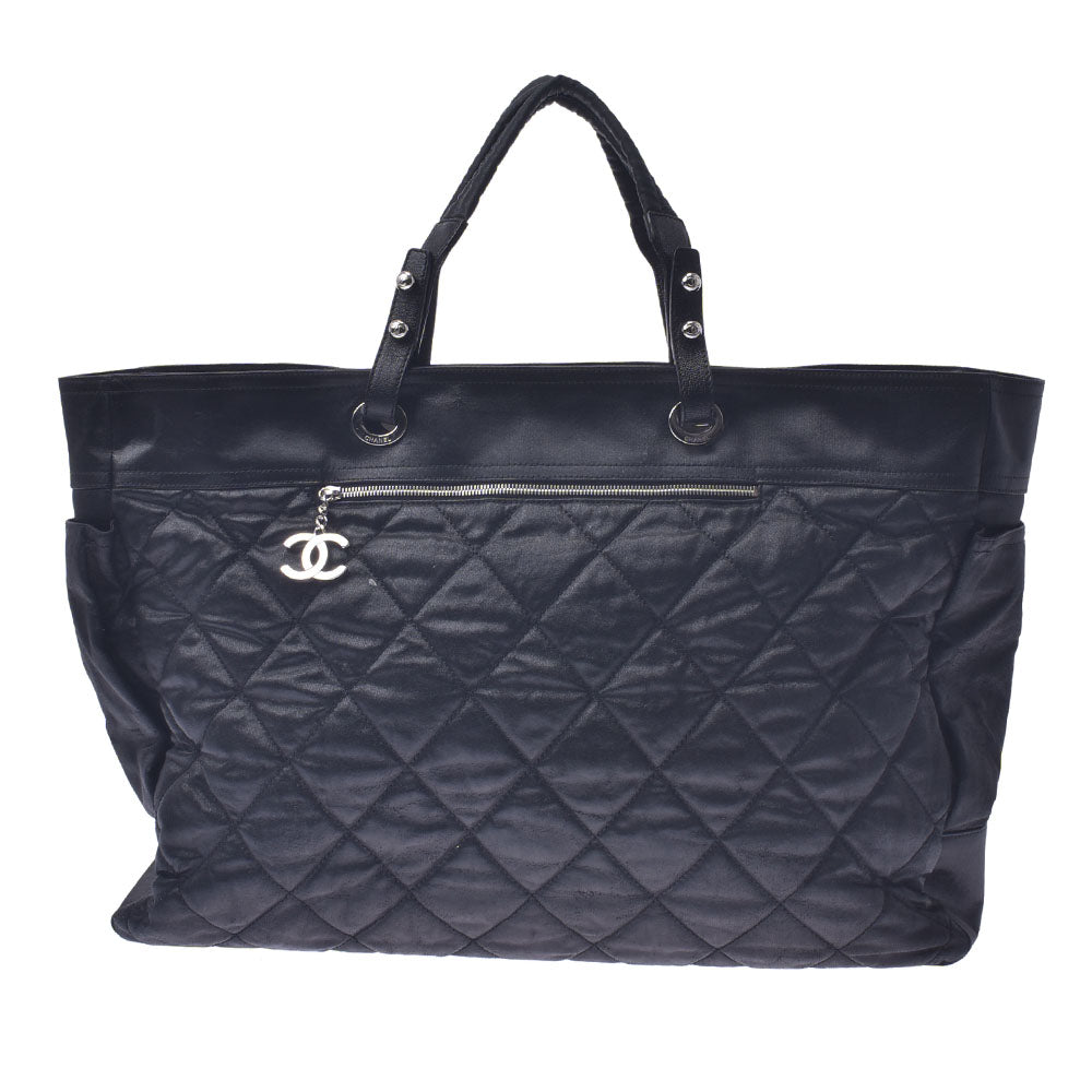 CHANEL シャネル パリビアリッツ トートTGM 黒 ユニセックス コーティングキャンバス/レザー トートバッグ Bランク 中古 