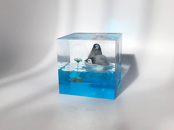 流氷ペンギンエポキシ樹脂工芸品/クリエイティブ手作りエポキシナイトライト