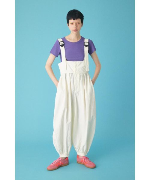 Balloon hem suspender pants