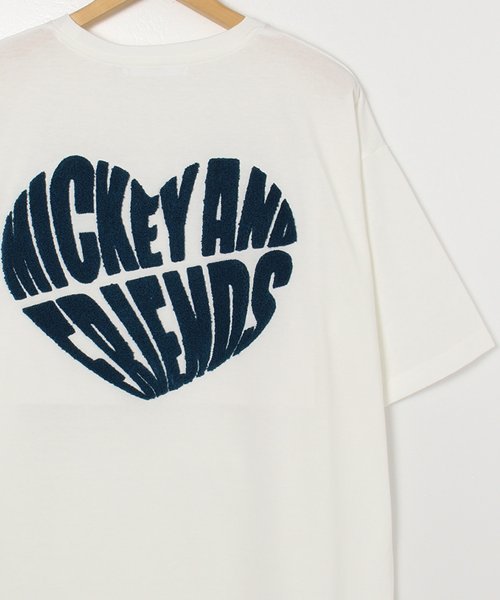 【DISNEY/ディズニー】天竺 MICKEY AND FRIENDS刺繍 半袖BIG Tシャツ