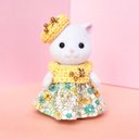 ????Sylvanian Families  サマーワンピース　1着　【ベレー帽　シルバニアファミリー　シルバニア　赤ちゃん　着せ替え　着せ替え服　イエロー】