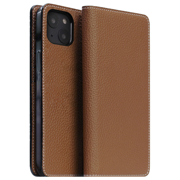 SLG Design iPhone 14用Hybrid Grain Leather Diary Case Saddle Brown SD24299I14BR