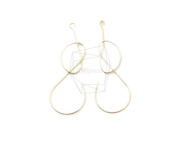 ERG-1491-G【4個入り】ワイヤピアス ペンダント,Wire Earing Charm