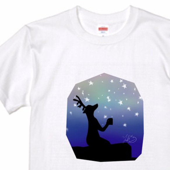 星空とシカくん　Tシャツ 5.3oz