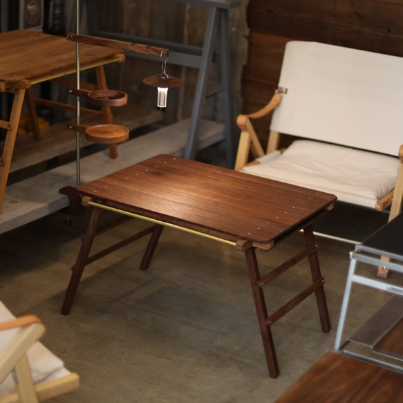 addition table walnut（60×50㎝） H40cm キャンプ アウトドア