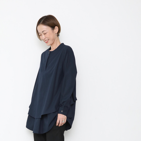 Kasane blouse / deep navy