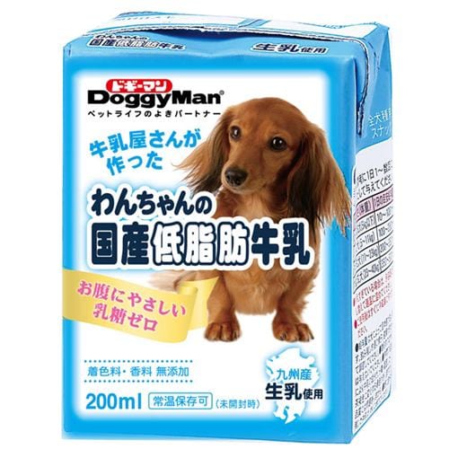 ドギーマンハヤシ わんちゃんの国産低脂肪牛乳 ２００ｍｌ