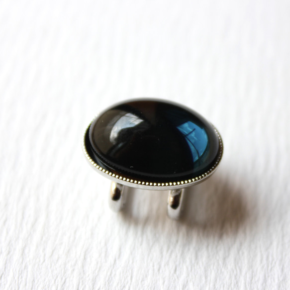 ●帯留/帯留め Czech Glass mini●blue black