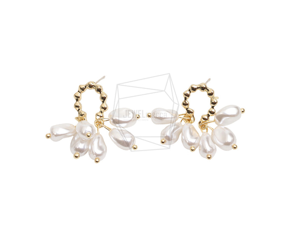 ERG-2675-G【2個入り】パール.ピアス/Pearl Round Post Earrings