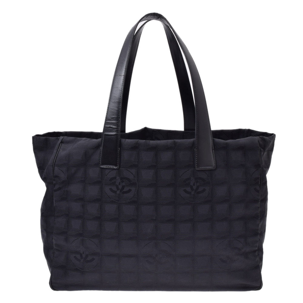 CHANEL シャネル ニュートラベルライン トートMM 黒 ユニセックス ナイロン/レザー トートバッグ Bランク 中古 