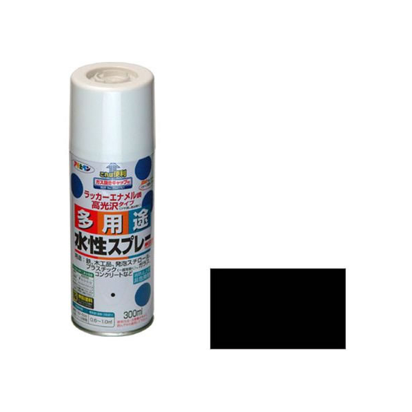 アサヒペン 水性多用途スプレー 300ml 黒 FC002NS