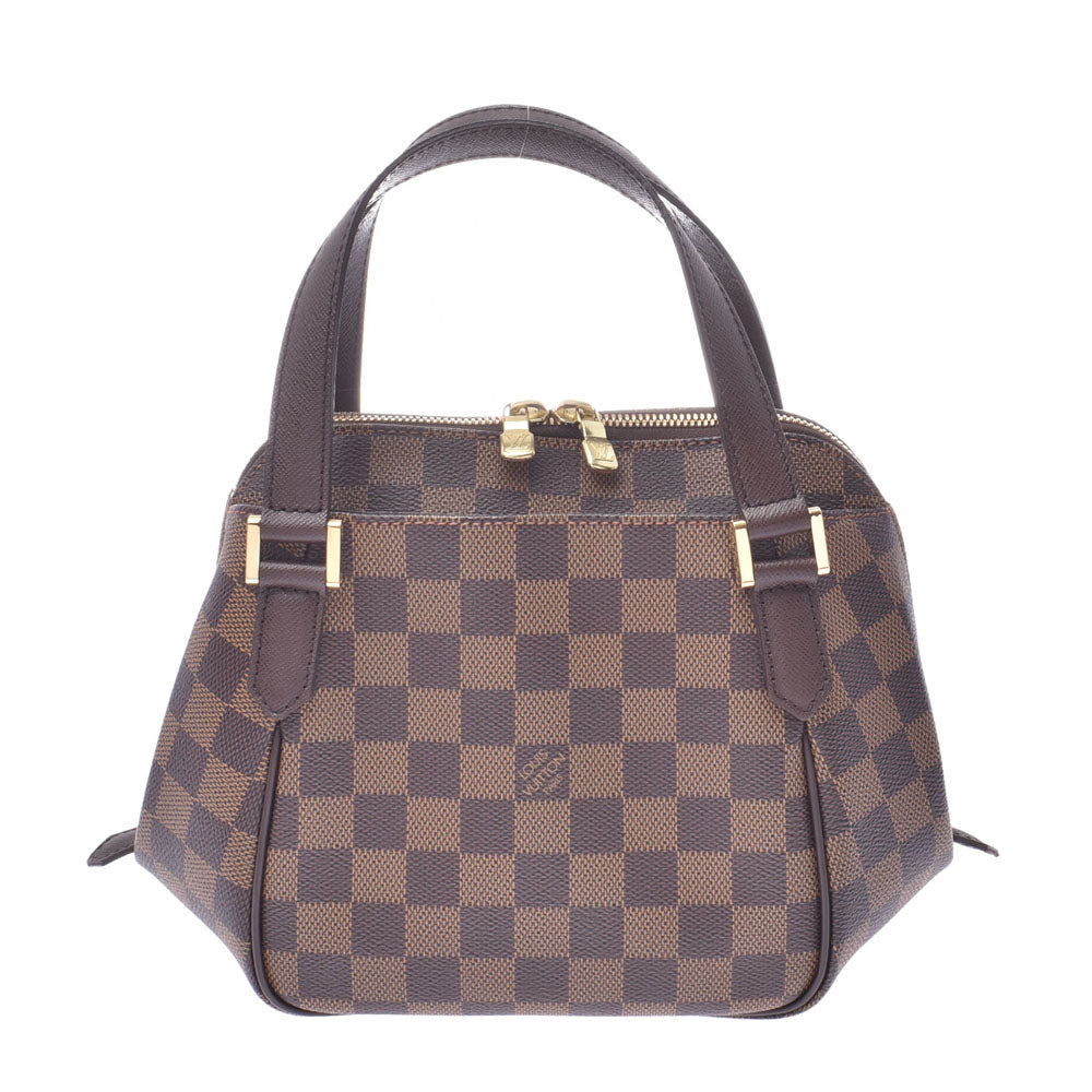 LOUIS VUITTON ルイヴィトン ダミエ ベレムPM ブラウン N51173 レディース ダミエキャンバス レザー ハンドバッグ Aランク 中古 