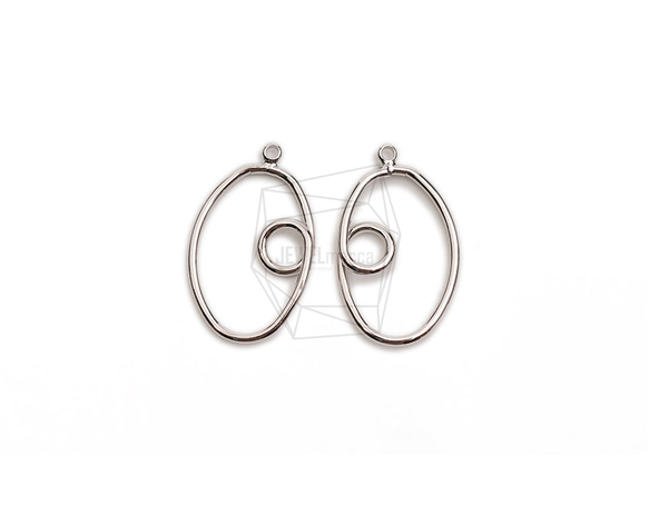 PDT-2686-R【2個入り】ダブルラウンドペンダント/Double Round Earring Charm