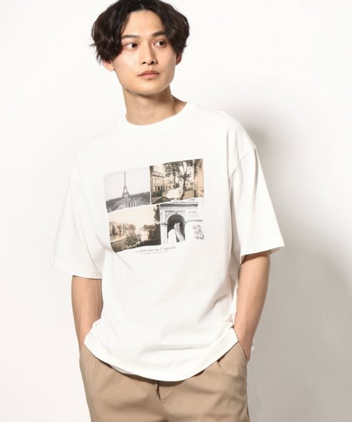 【接触冷感】PARISフォトプリントワイドシルエットTシャツ