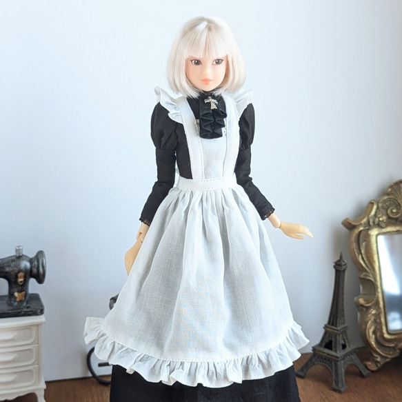 1190【momokoDOLL ワンピース】黒のクラシカルメイドワンピース