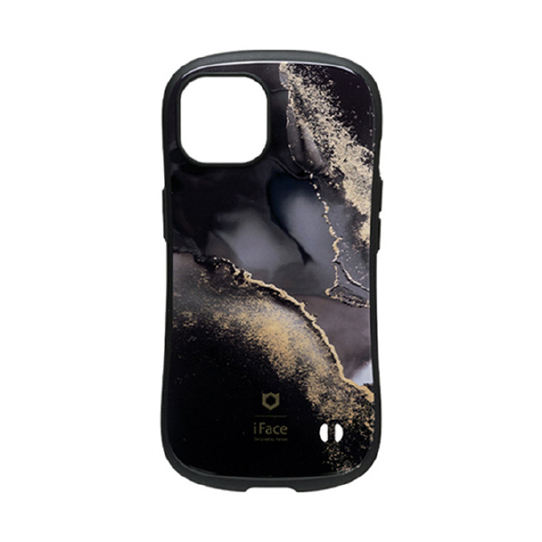 Hamee iPhone 14用ハイブリッドケース IFACE MARBLE アッシュブラック 41-949085