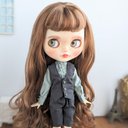 952※単品※グレーのベスト・花柄※ブライスアウトフィット※1/6ドール服