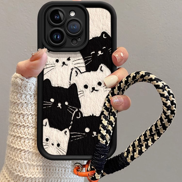 iPhoneケース　スマホケース　大人可愛い　おしゃれ　猫