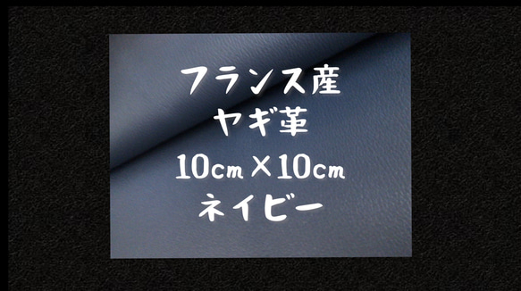 フランス産ヤギ革 ネイビー 約10cm×約10cm