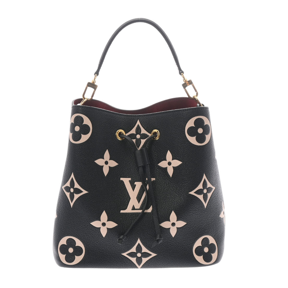 LOUIS VUITTON ルイヴィトン モノグラムアンプラント ネオノエ MM 2WAY ノワール/ベージュ M45497 レディース グレインレザー ショルダーバッグ Aランク 中古 