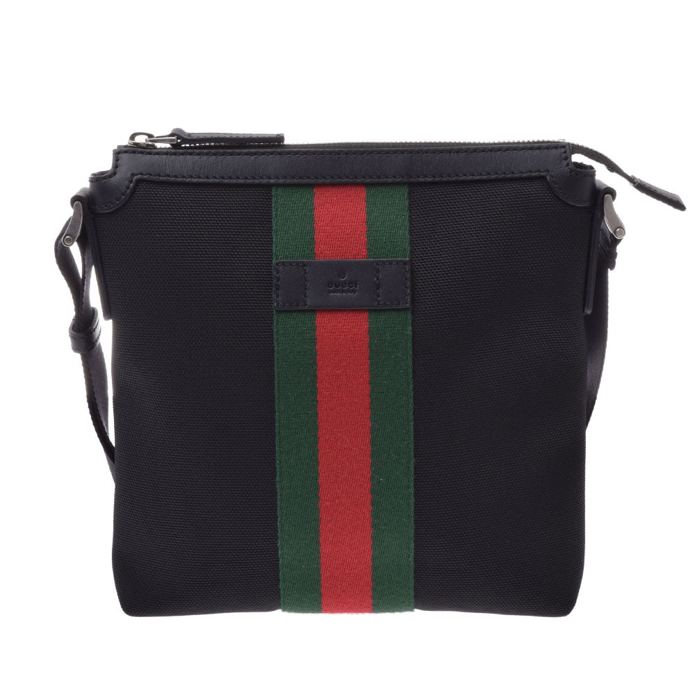 GUCCI グッチ ショルダーバッグ シェリーライン 黒 471454 ユニセックス キャンバス ショルダーバッグ 新同 中古 