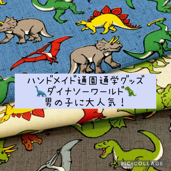 通園通学グッズ☆恐竜☆ダイナソーワールド☆サイズオーダーOK