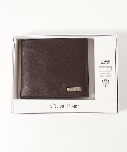 【Calvin Klein/カルバンクライン】ワンポイント レザーコンパクトウォレット