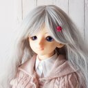 えんじの薔薇　つまみ細工のかんざし髪飾り　 オビツ11・1/6・1/3ドール用　アクセサリー　〔定番品〕