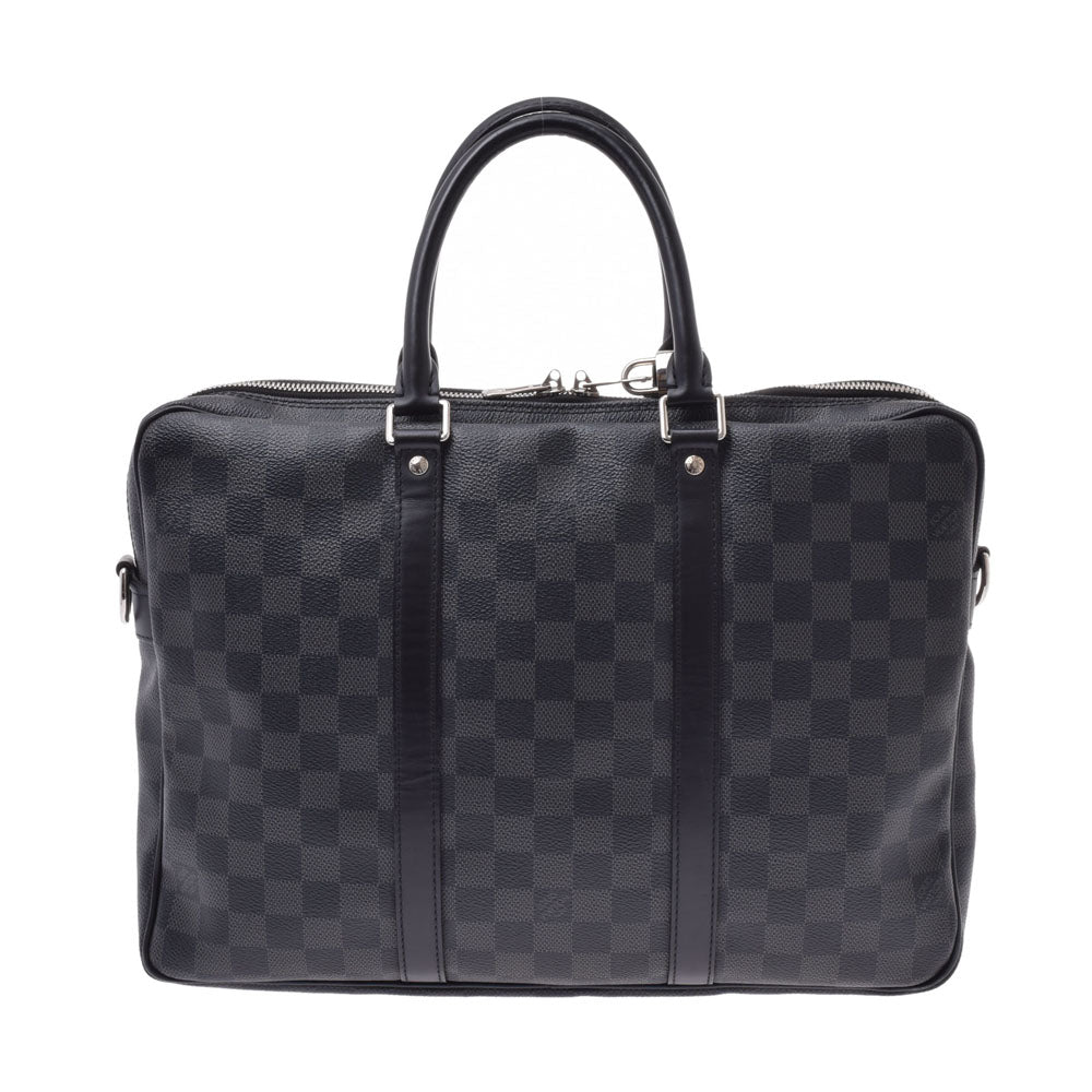 LOUIS VUITTON ルイヴィトングラフィットPDV PM  ダミエ 黒/グレー メンズ ダミエグラフィットキャンバス ビジネスバッグ N41478  中古