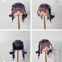 オビツ11ウィッグ モヘア手編みカツラドール