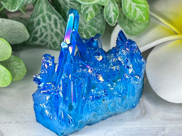 七色の夢✨　アクア　オーラ水晶　クリスタル　クラスター　原石