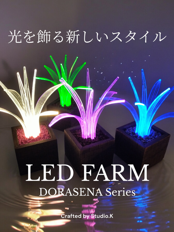 光る観葉植物 ドラセナ LED FARM DORASENA  特典あり カラー4色あり【送料込】