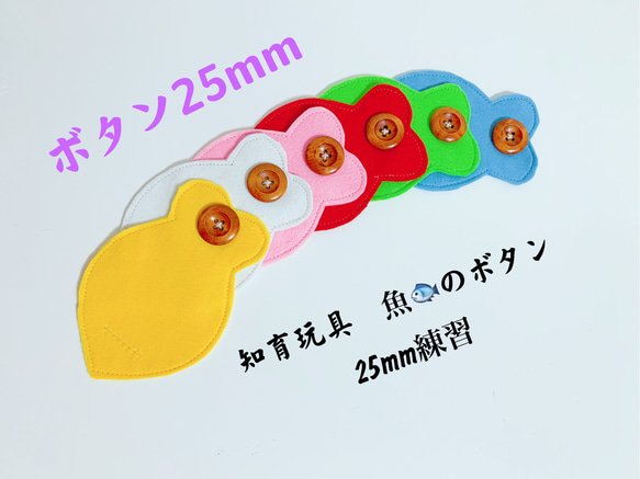 知育玩具　魚のボタン25mm練習