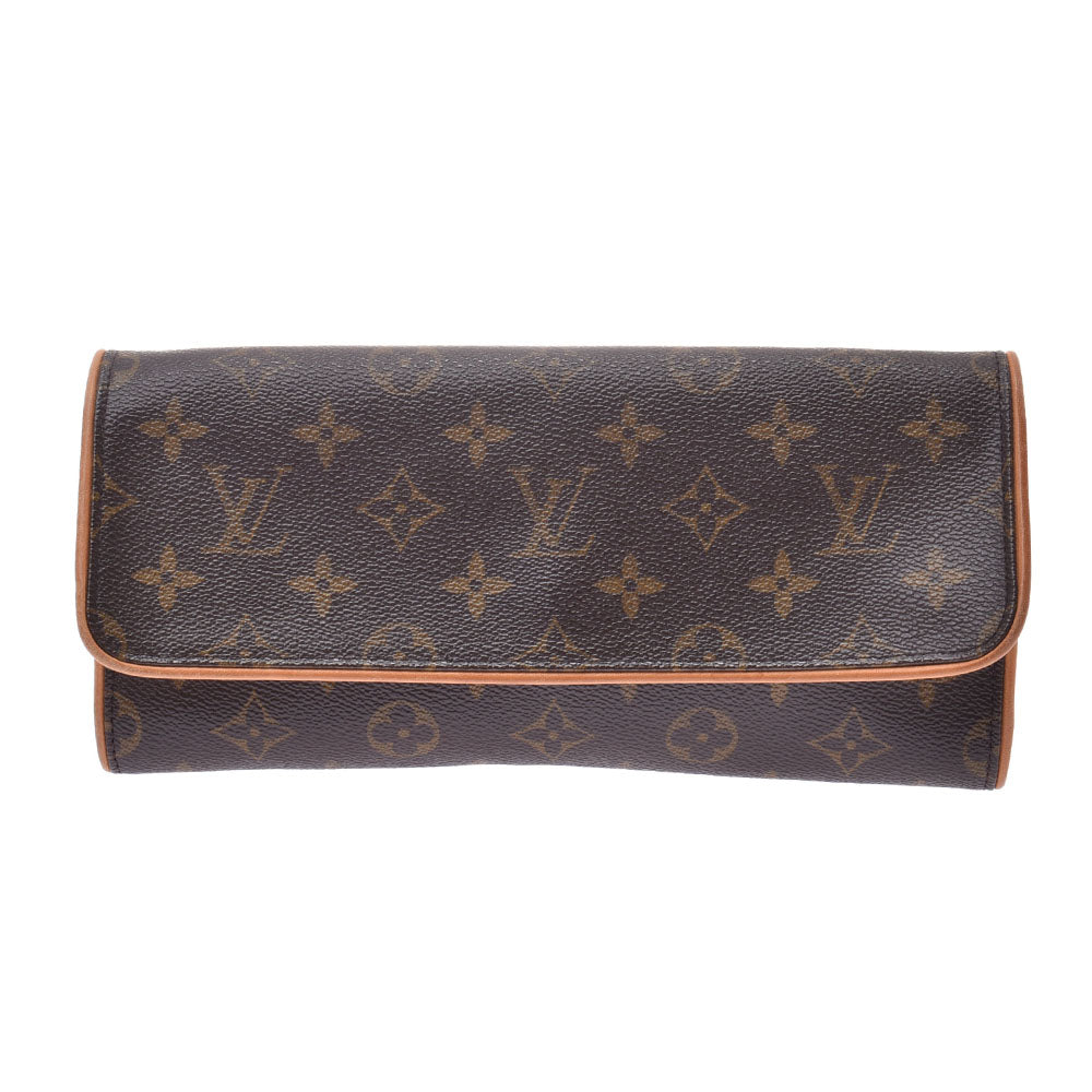 LOUIS VUITTON ルイヴィトン モノグラム ポシェットツインGM ブラウン M51852 レディース モノグラムキャンバス ショルダーバッグ Bランク 中古 