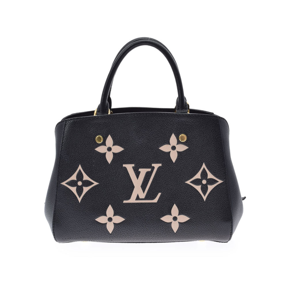 LOUIS VUITTON ルイヴィトン モノグラム アンプラント モンテーニュBB バイカラー  ノワール M45778 レディース レザー ハンドバッグ Bランク 中古 