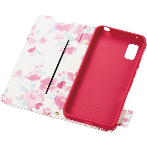 エレコム PM-S223PLFUJPND AQUOS wish2(SH-51C) AQUOS wish(SHG06) レザーケース 手帳型 UltraSlim Flowers 薄型 磁石付き ディープピンク