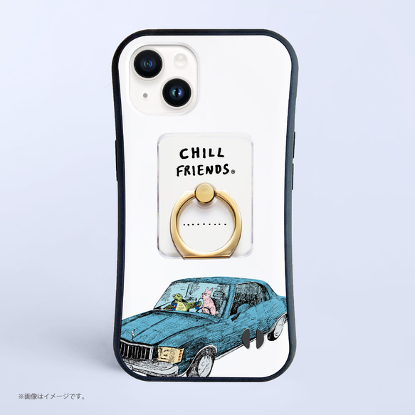 「CHILL FRIENDS_ウサギとカメ」リング付き耐衝撃グリップiPhoneケース